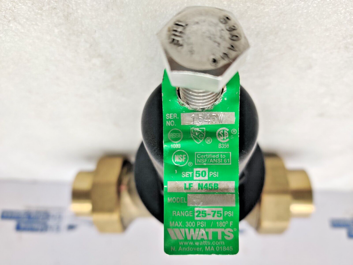 Watts Regulator LFN45BDU-S Pressure Reducing Water Valve 1-1/2 IN LF N45B