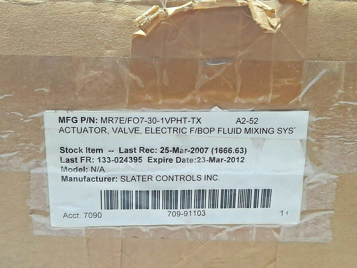 Slater Controls MR7EF07-30VPTXHT Electric Valve Actuator