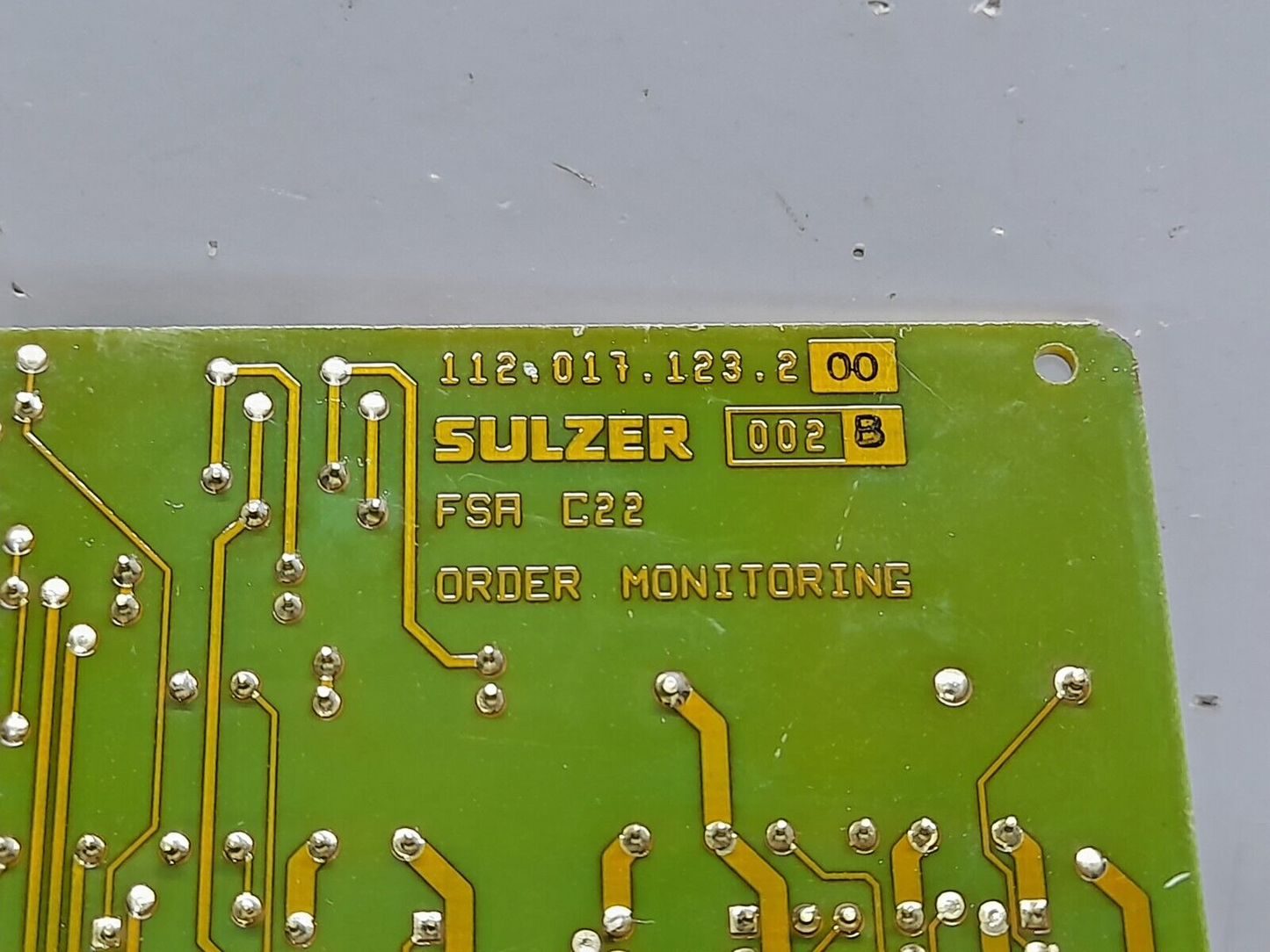 Sulzer 112.017.123.200 Order Monitoring Card FSA C22