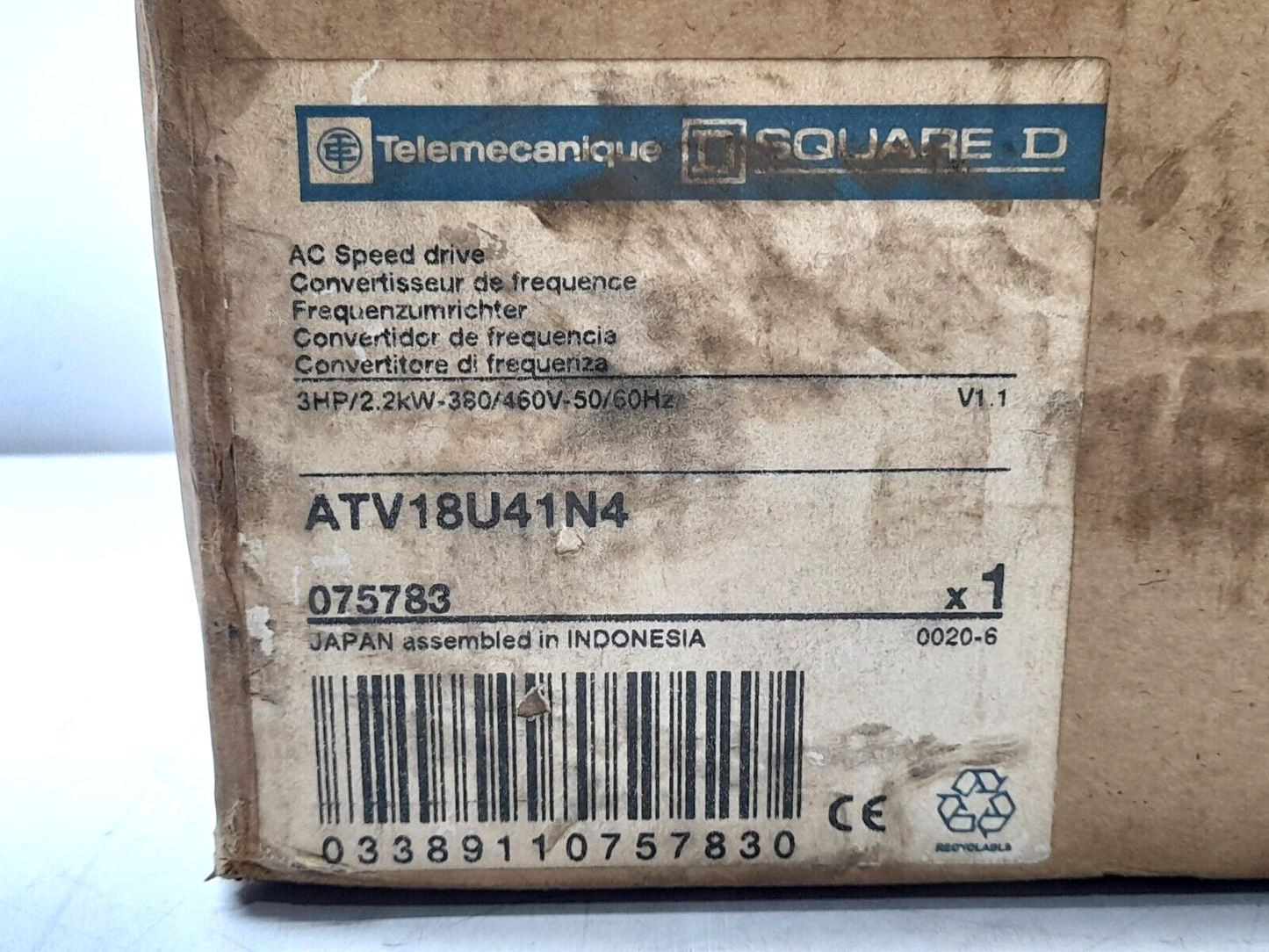Telemecanique Square D ATV18U41N4 AC Speed Drive Frequency Converter