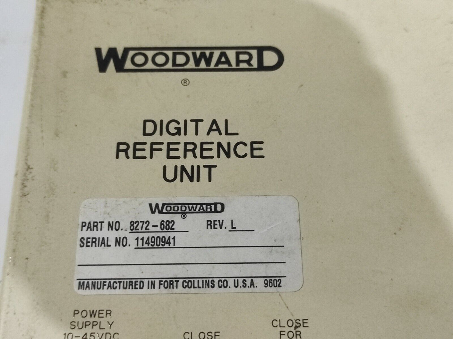 Woodward 8272-682 Rev L Digital Reference Unit 8272682