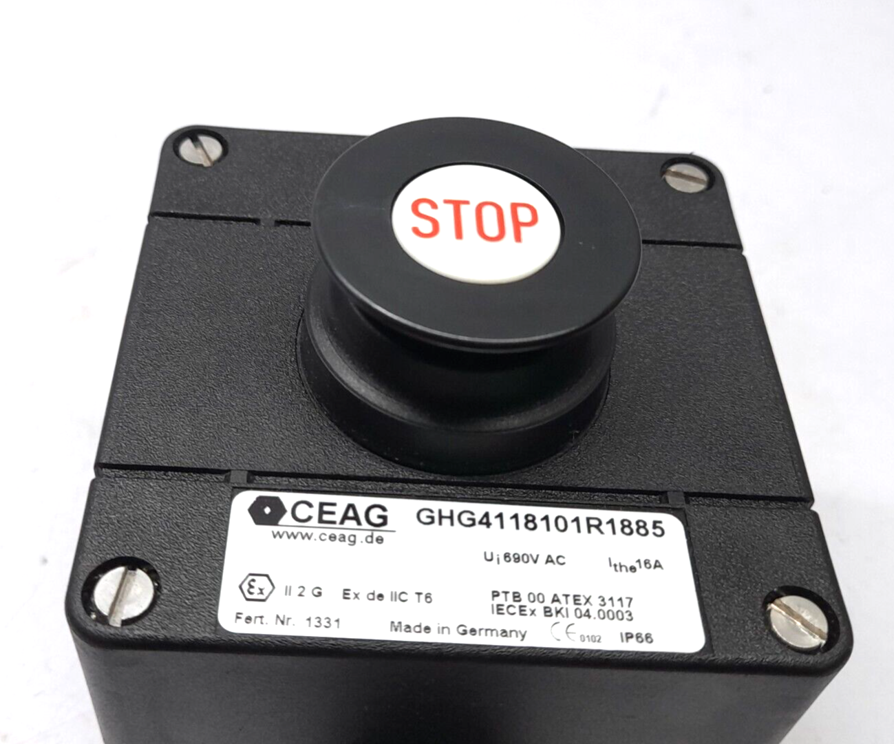 CEAG GHG4118101R1885 Emergency Stop Push Button Ui 690VAC Ithe 16A