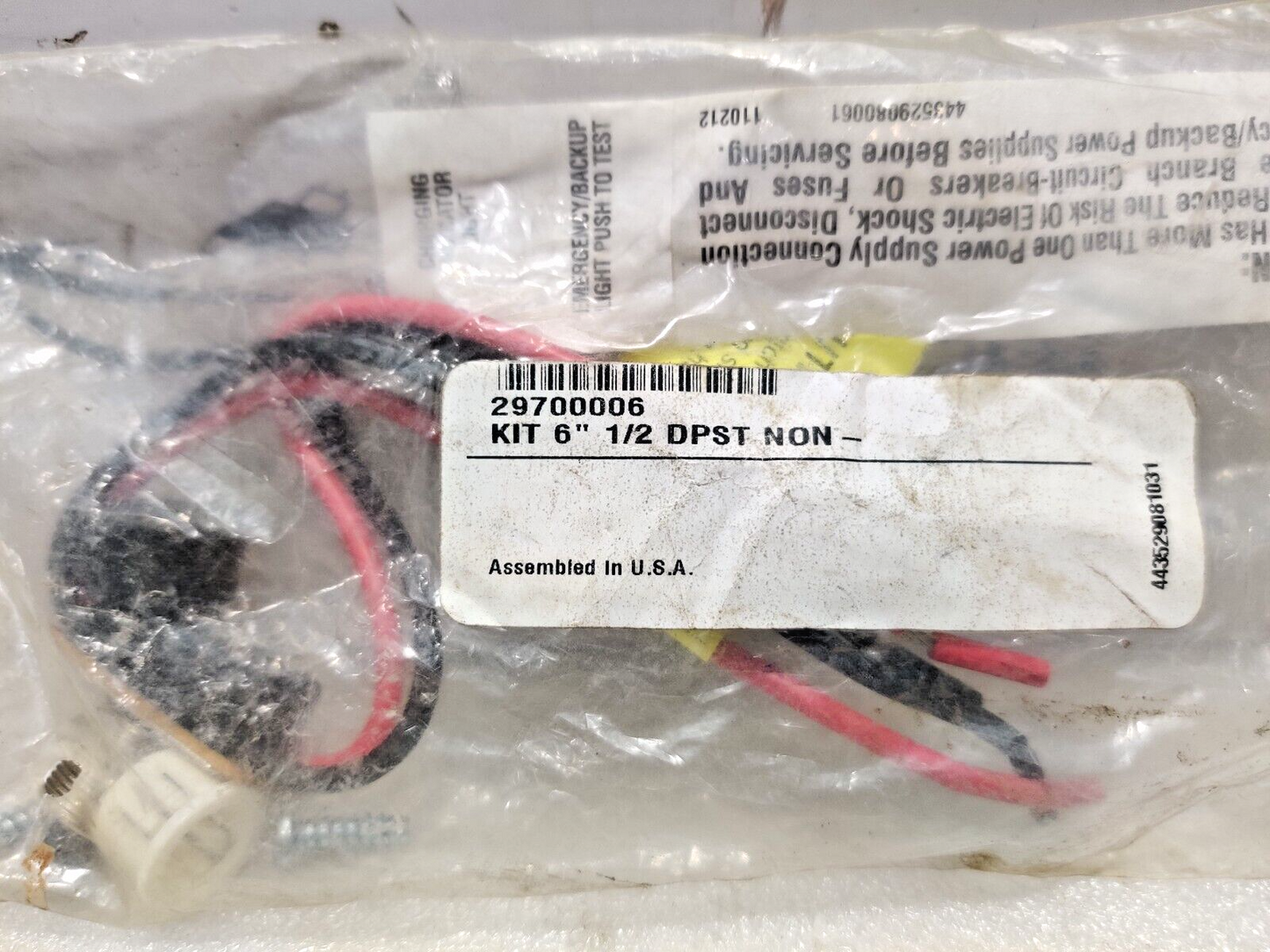 29700006 Kit 6” ½ DPST NON