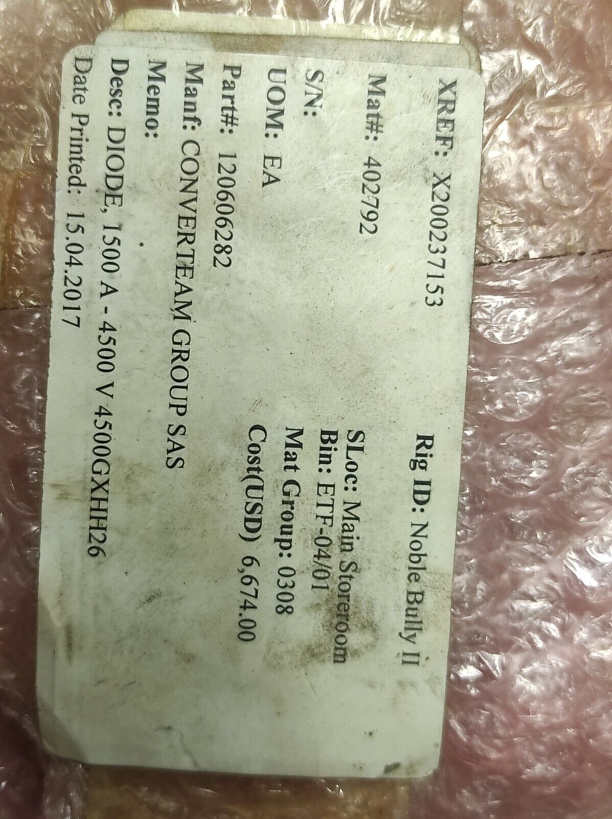 Toshiba 1500GXHH26 Diode