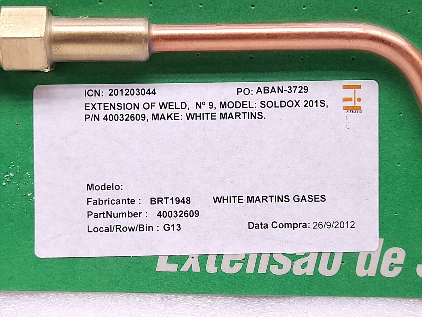White Martins 40032609 Soldox Extension 201S NR.9