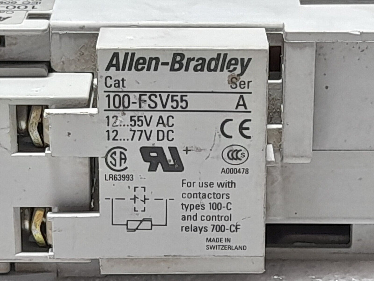 Allen Bradley 100-C09Z*10 Ser A 24VDC Contactor With 100-FA22 Ser A Auxiliary Co