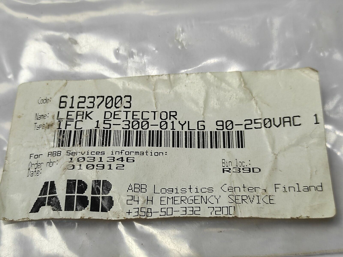 ABB IFC 15-300-01yLG Leak Detector Schmersal IFC 15-300-01yLG Sensor