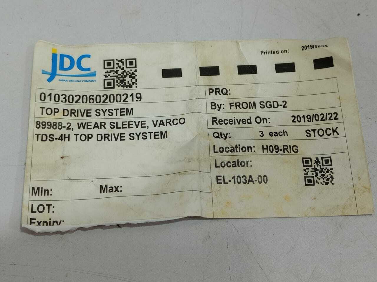 Varco 89988-2 Wear Sleeve Varco TDS-4H Drive System