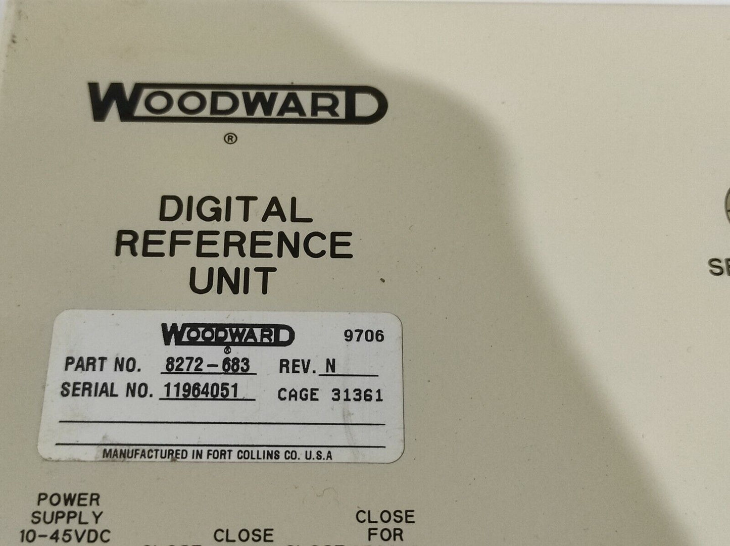 Woodward 8272-683 Rev N Digital Reference Unit 8272683
