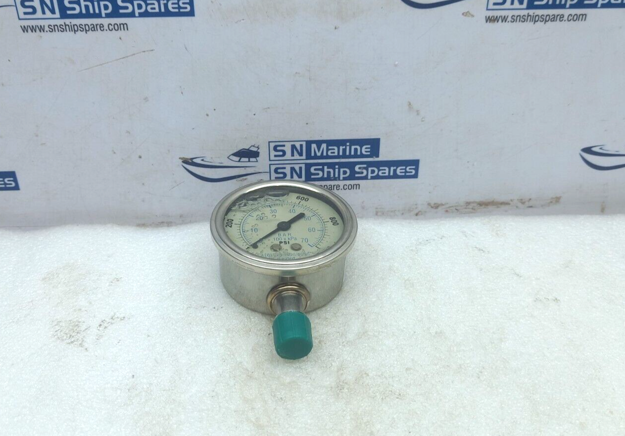 310LFW-254M Liquid Filled Pressure Gauge 0-1000Psi/Kpa/Bar 301LFW