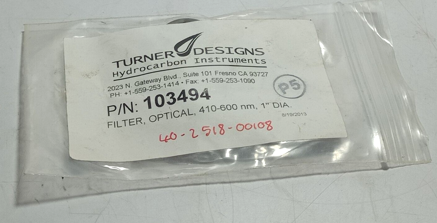 Turner Designs Hydrocarbon Instruments 103494 Optical Filter /410-600 nm, 1” DIA