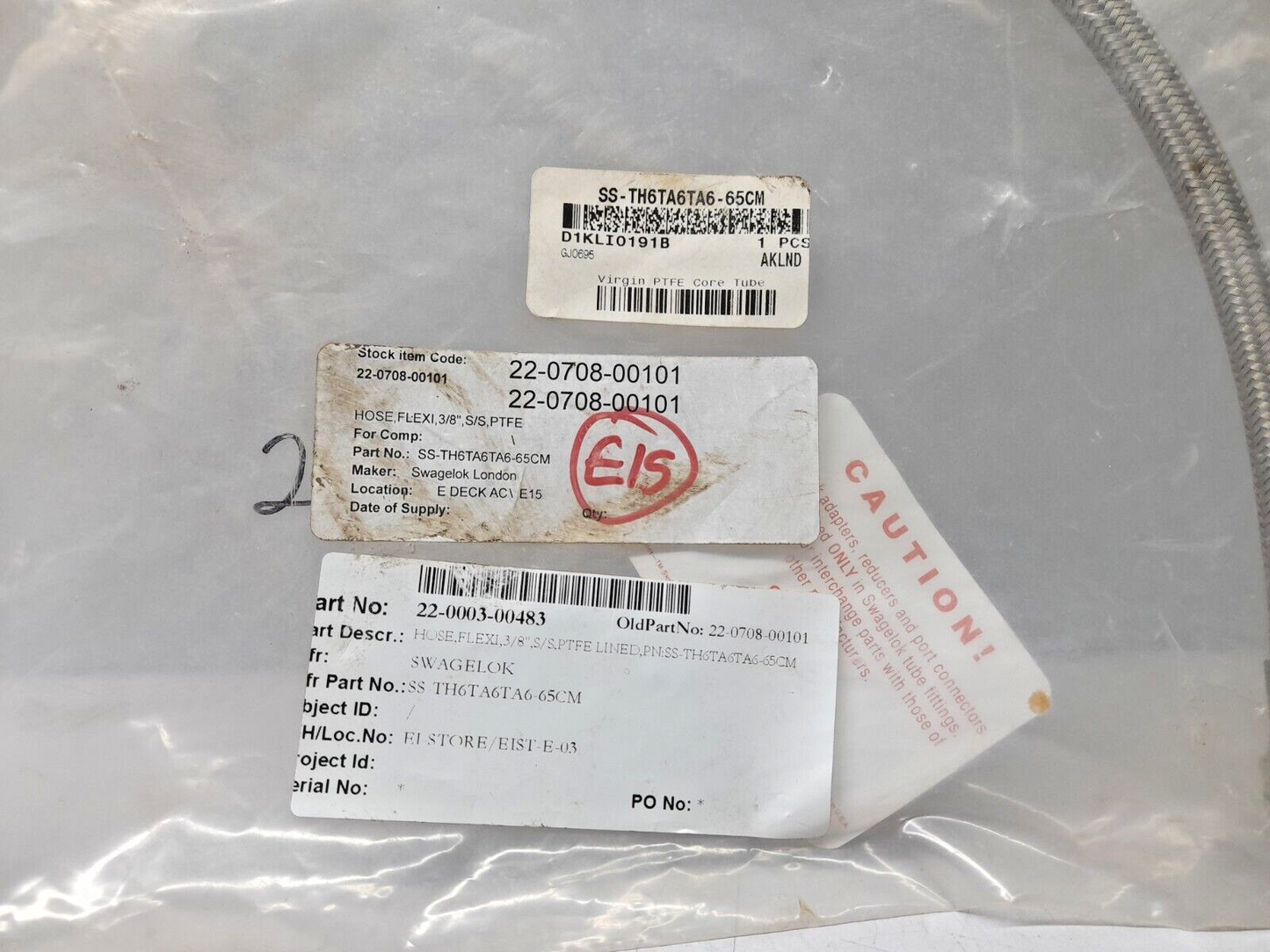 Swagelok SS TH6TA6TA6 Hose 65CM / Hose, Flexi.3/8”