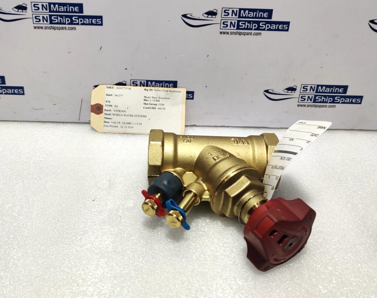 World Water System VSTB2400 Globe Valve 1-1/2IN DN40