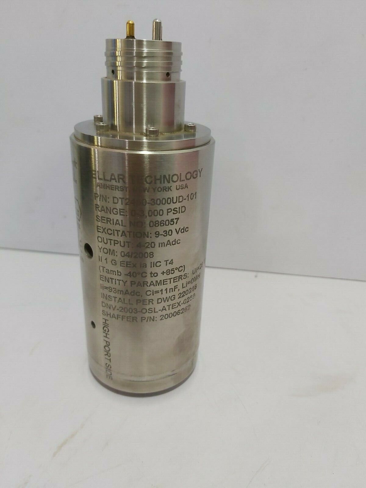 STELLAR DT2450-3000UD-101 PRESSURE TRANSDUCER 0-3000PSID NOV P/N 20006262