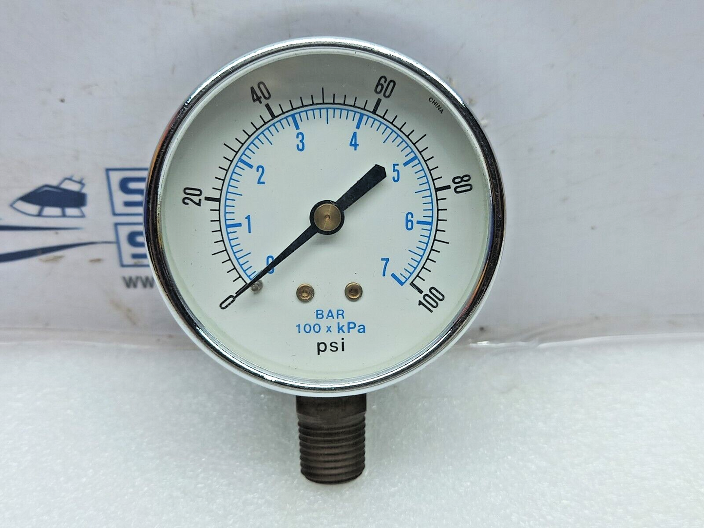 0-100 PSI/0-7 Bar Pressure Gauge Meter