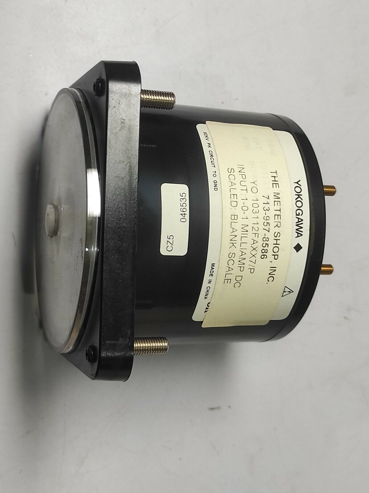 Yokogawa 103112FAXX7/P Blank Scale 1-0-1 mADC Meter 713-957-8586 Input 1-0-1 Mil