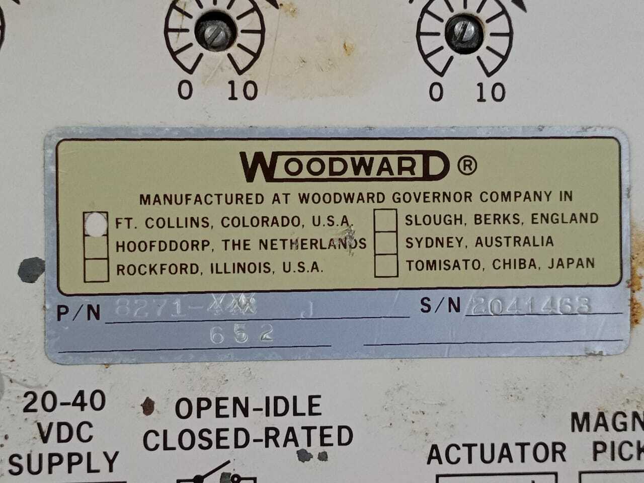 Woodward 8271-652 J / 2301 Load Sharing & Speed Control 8271652J