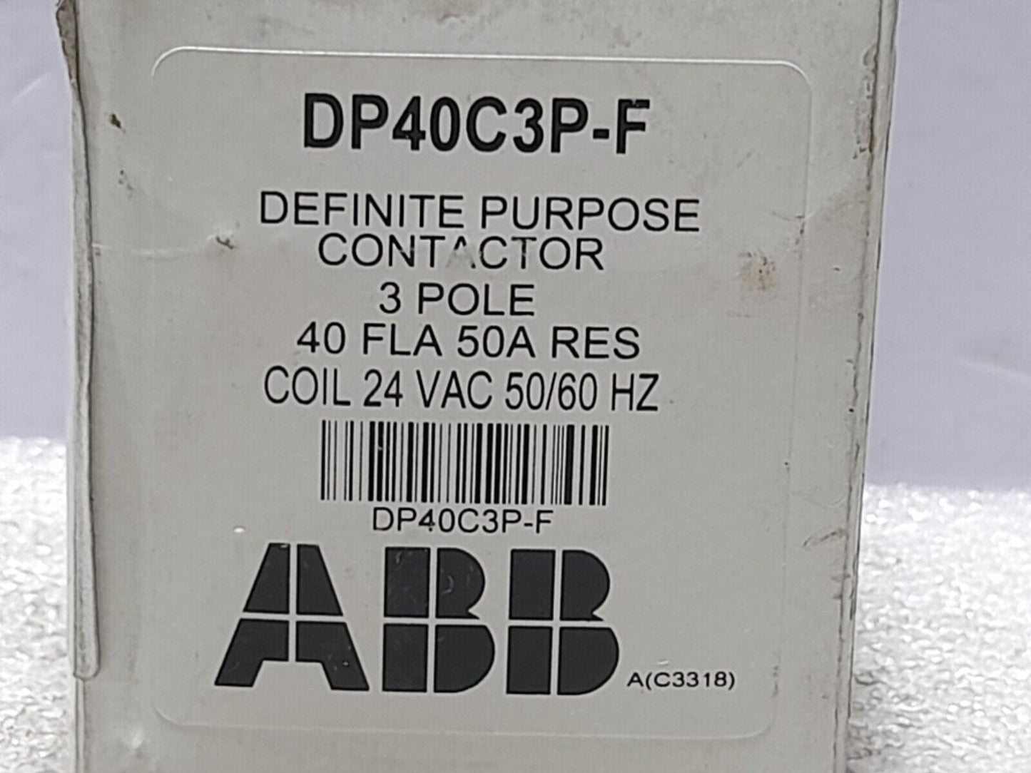 ABB DP40C3P-F Definite Purpose Contactor 3P 24VAC 50/60Hz NOV 1049327