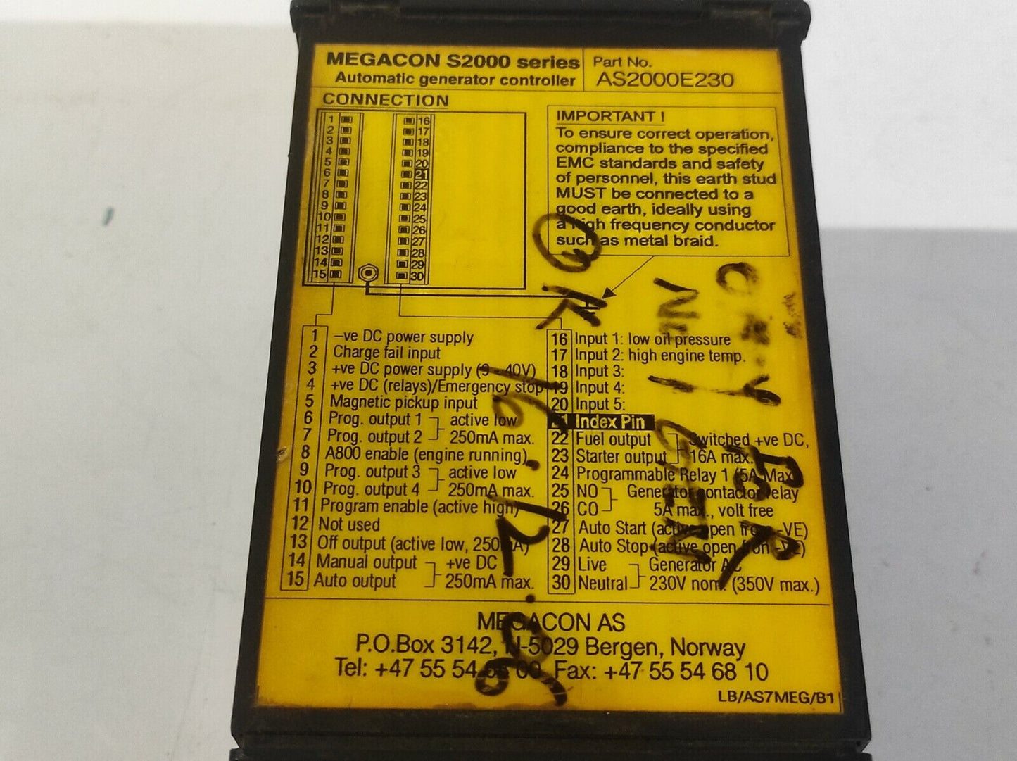 Megacon S2000 AS2000E230 Automatic Generator Controller