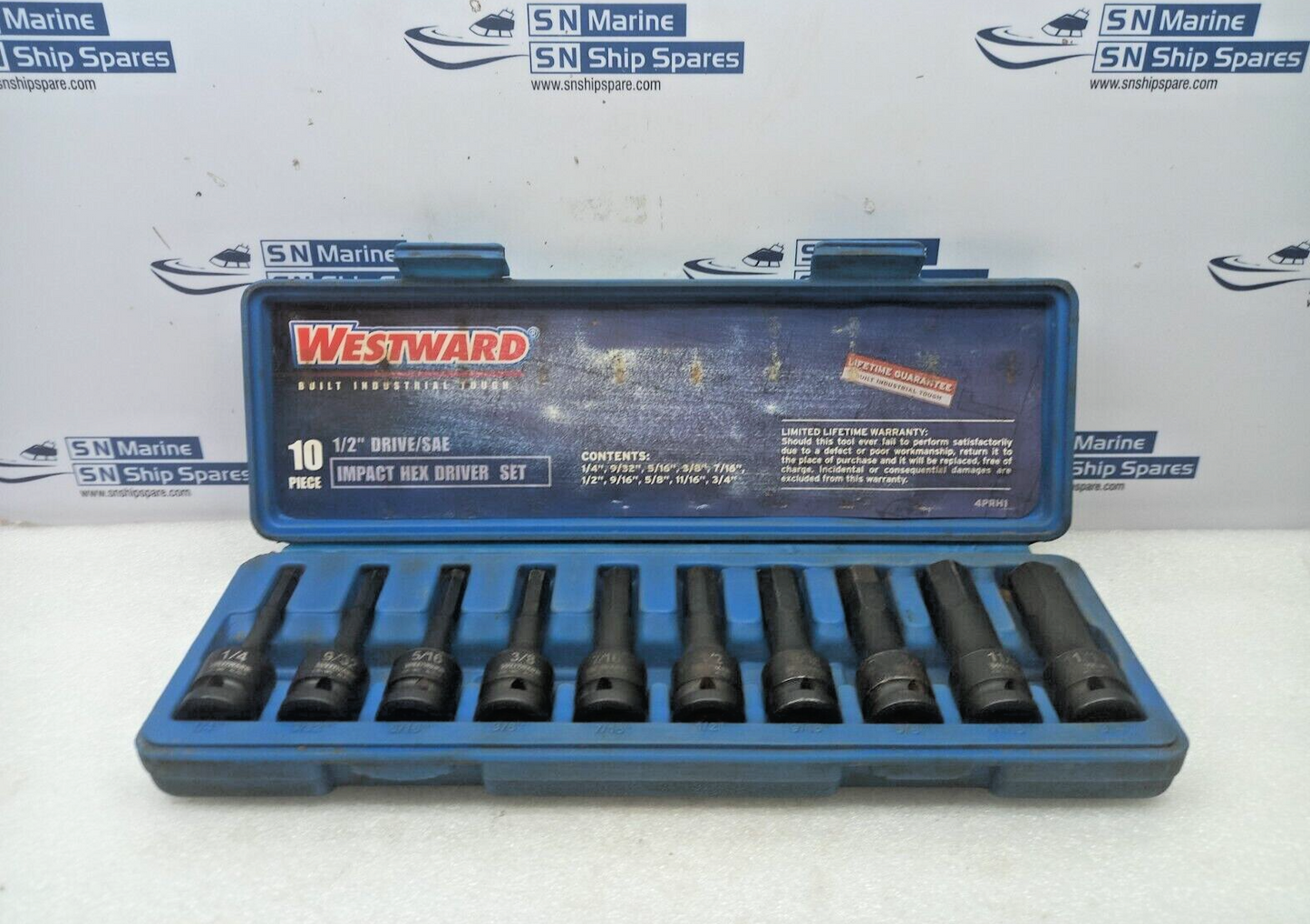 Westward 4PRH1 1/2” Drive/Sae Impact Hex Driver Set