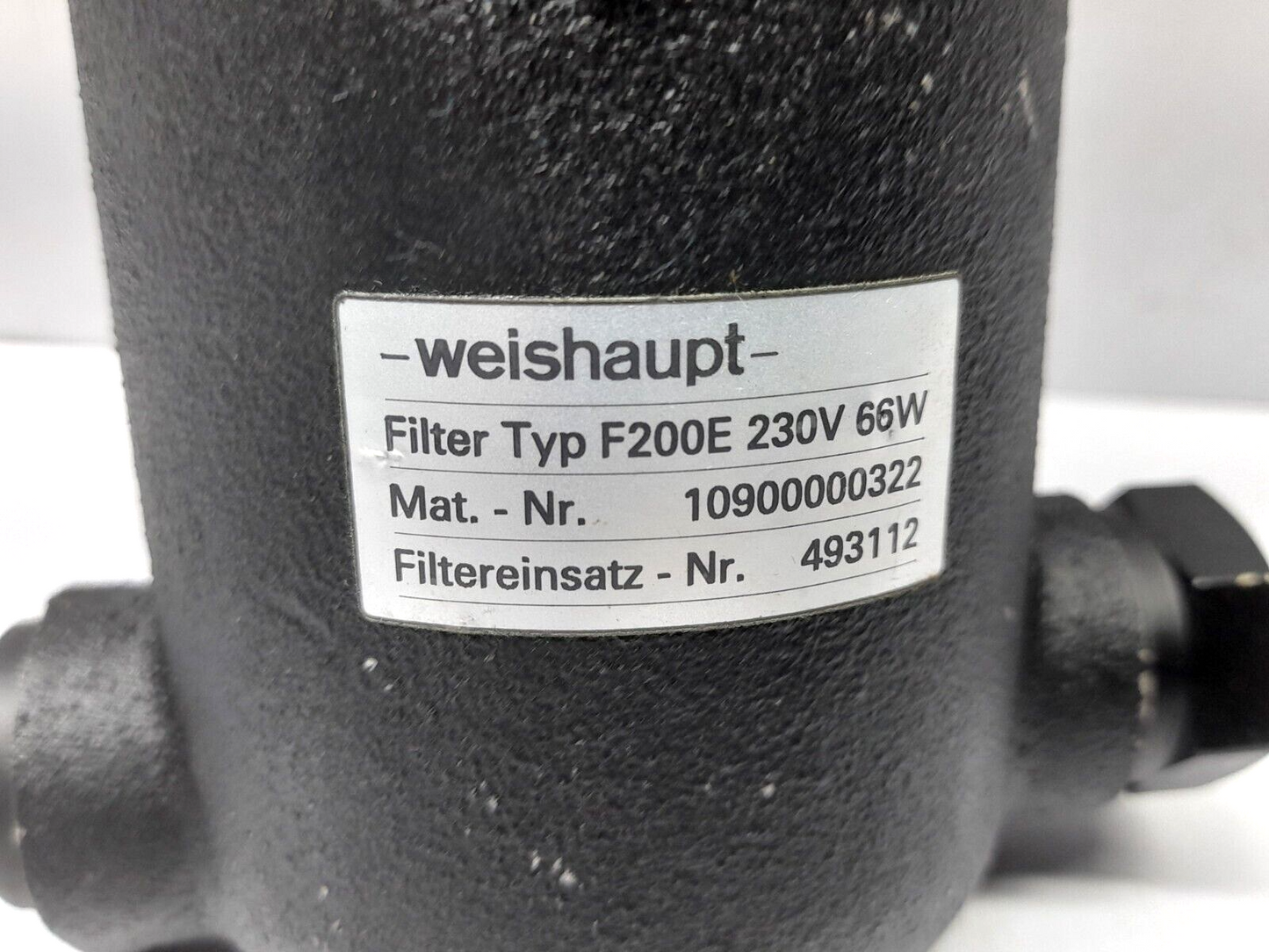 Weishaupt F200E 230V 66W Filter Mat Nr 10900000322 Filter Element 493112