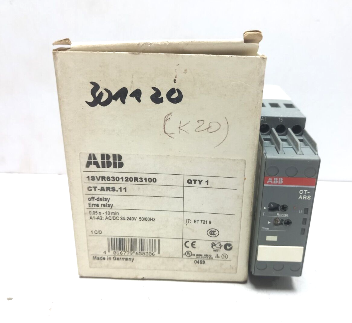ABB CT-ARS.11 Off Delay Time Relay 1SVR630120R3100 CT-ARS