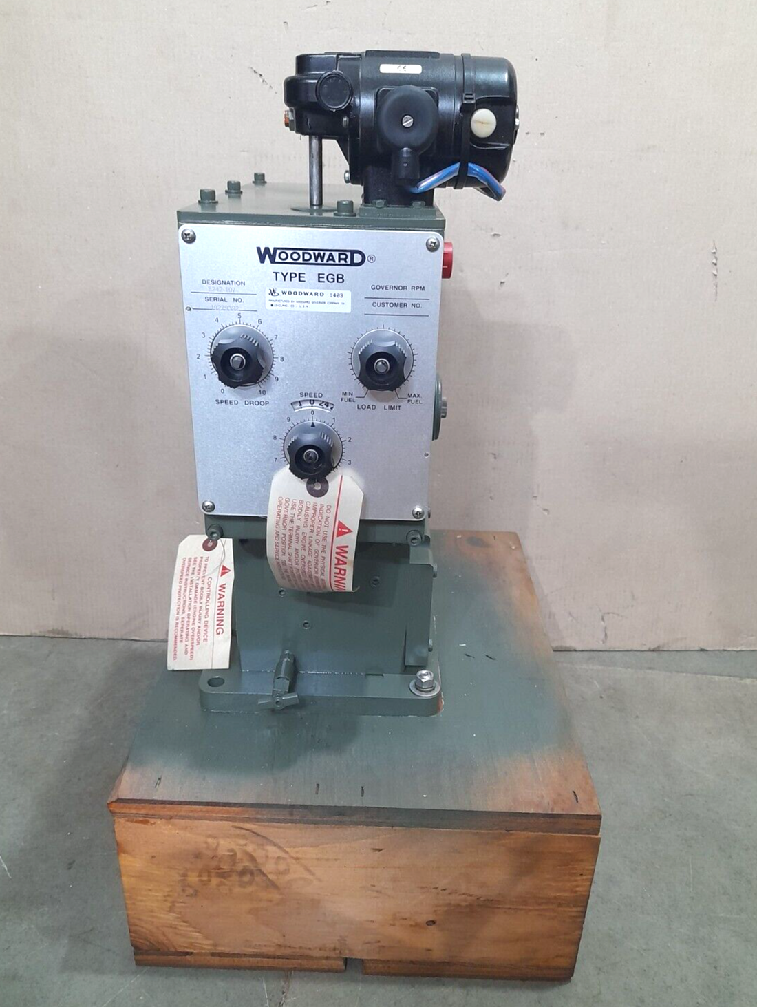 Woodward EGB 50P Governor 8242-107 RPM 450-1060 Groschopp 11461260 WK0920802