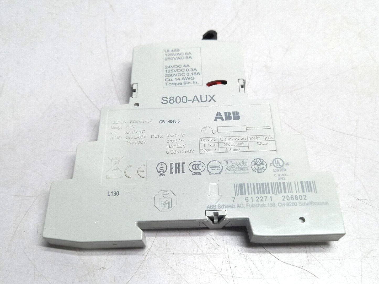 ABB 2CCS800900R0011 Auxiliary Contact S800-AUX To Be Used With C.B. Types S800