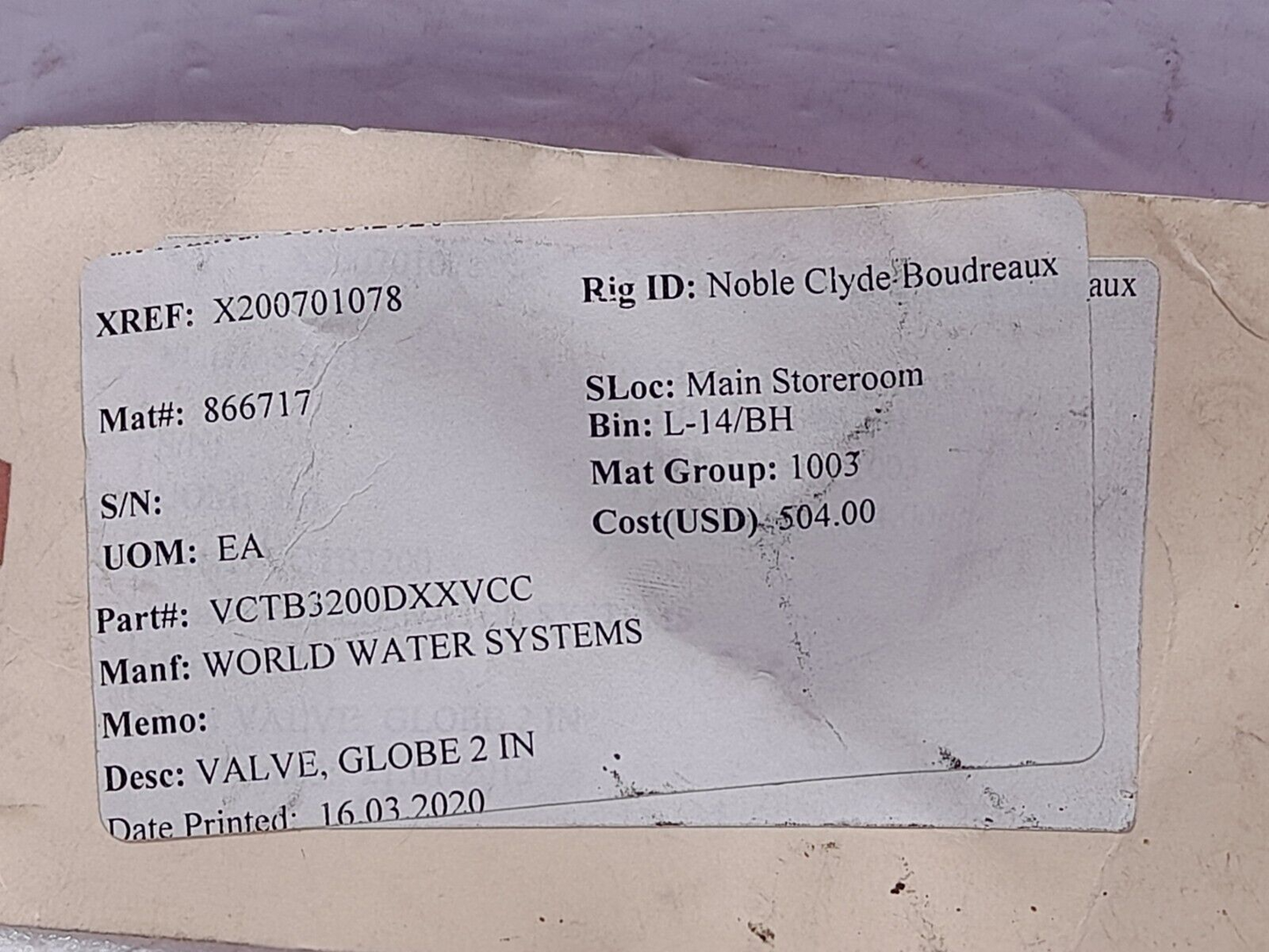 World Water Systems VCTB3200DXXVCC Globe Valve 2In TA Balancing Valve PN20 150 2