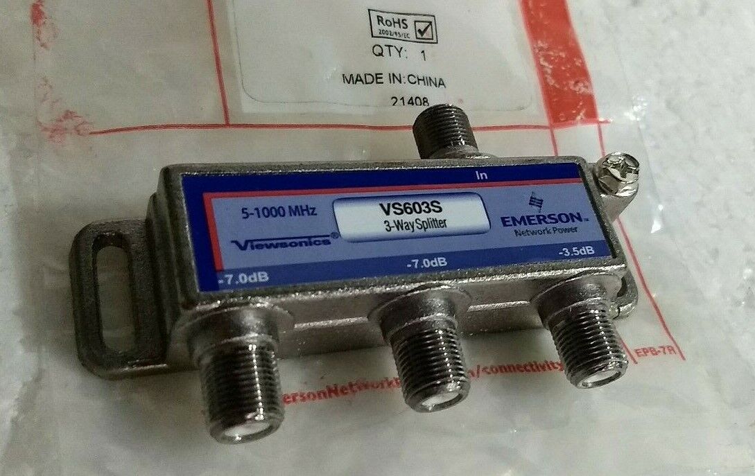 30137 Emerson VS603S 4-Way Splitter 5-1000 MHz Viewsonics