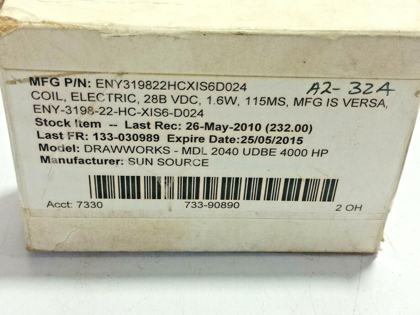 Versa ENY-3198-22-HC-XISX6-D024 Solenoid Operator ENY319822HCXISX6D024