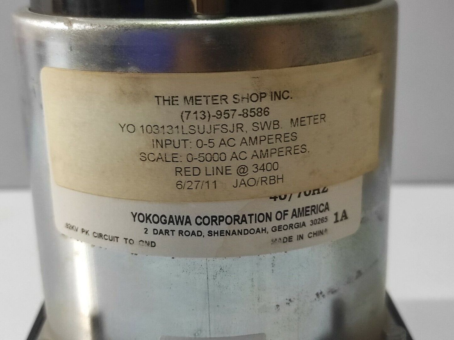 Yokogawa 103131L Scale 0-5000 AC Amperes 103131LSUJFSJR