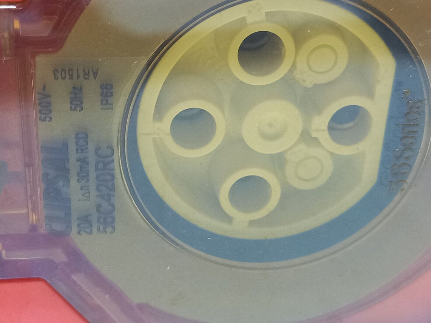 Clipsal 56C420RC RCD Protected Socket Outlet / Four Pin / 20A 415V / 30mA 50Hz