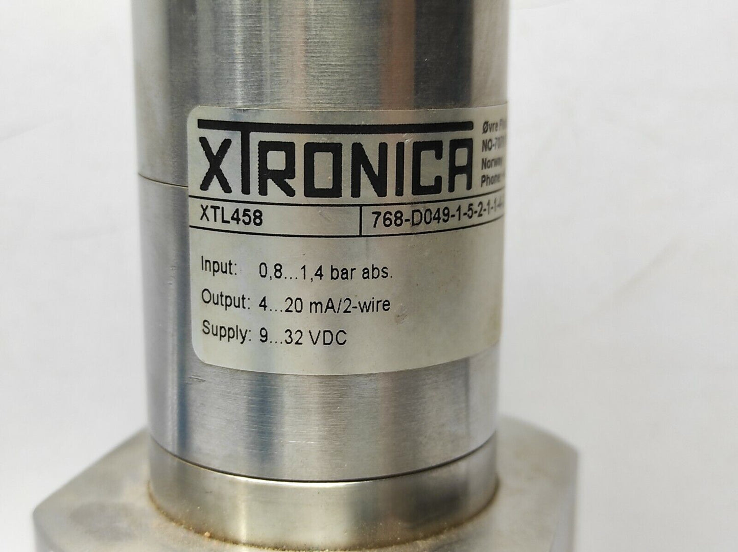 Xtronica XTL458 Pressure Transmitter 768-D049-1-5-2-1-1-4-2-006-000-