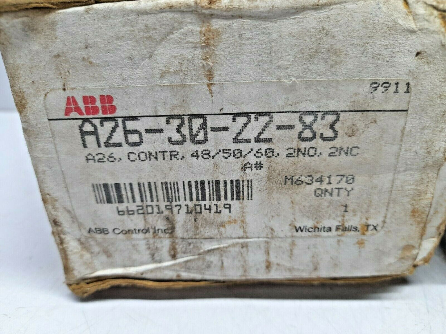 ABB A26-30-22-83 Contactor 48V 50-60Hz ABB A26 Ui=1000V~ Ith=45A