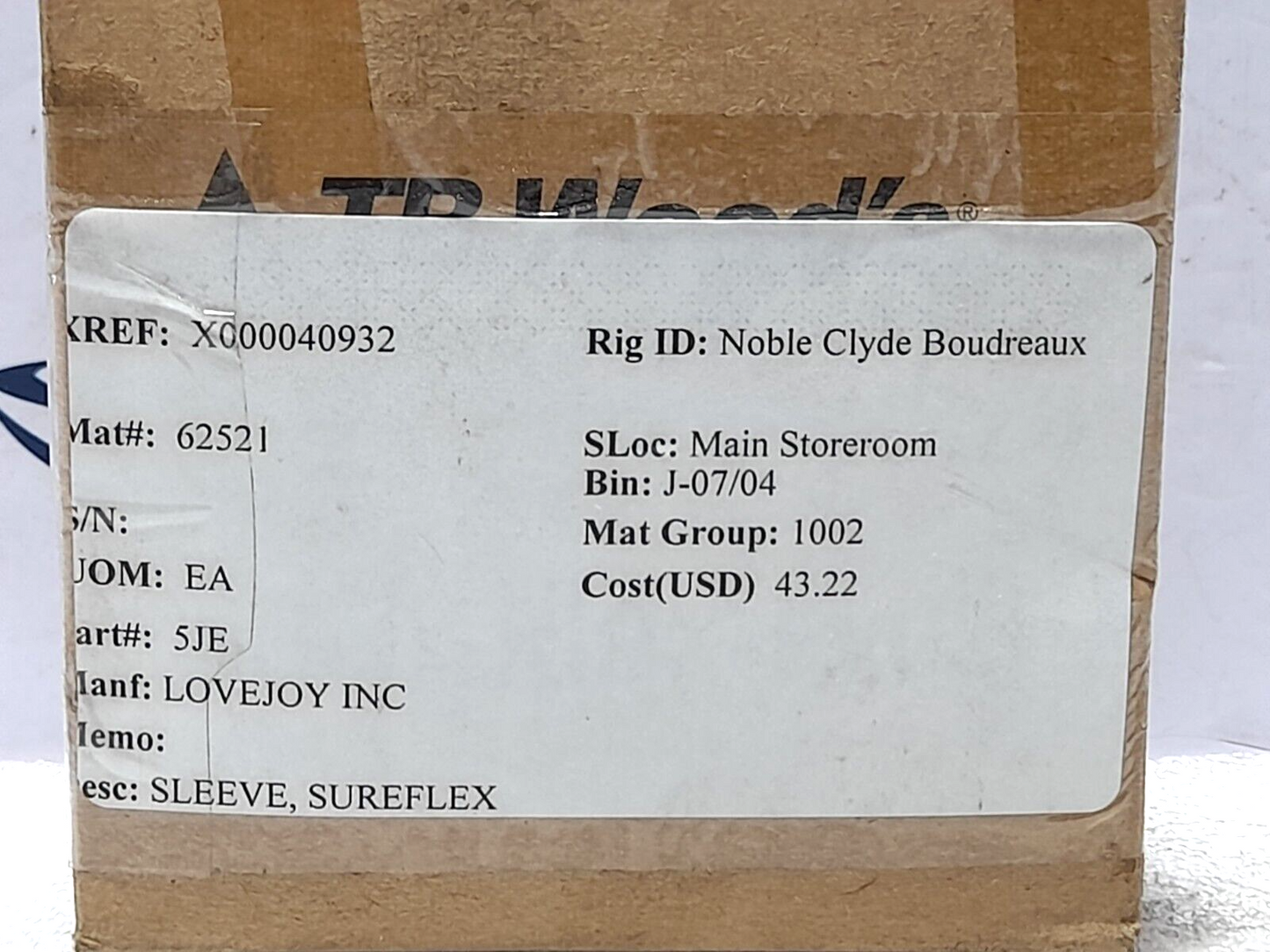 TB Woods 5J 5JE EPDM SF+ Sleeve Lovejoy 5JE Sleeve Sureflex