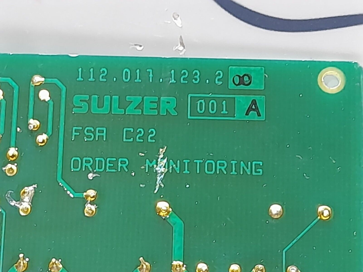 Sulzer 112.017.123.200 001 A FSA C22 Order Monitoring PCB