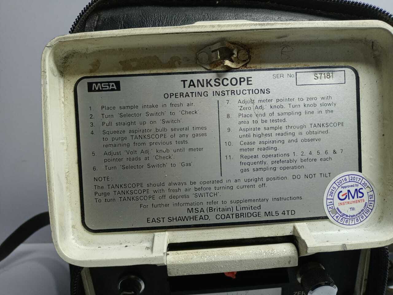 MSA Tankscope Gas Detector