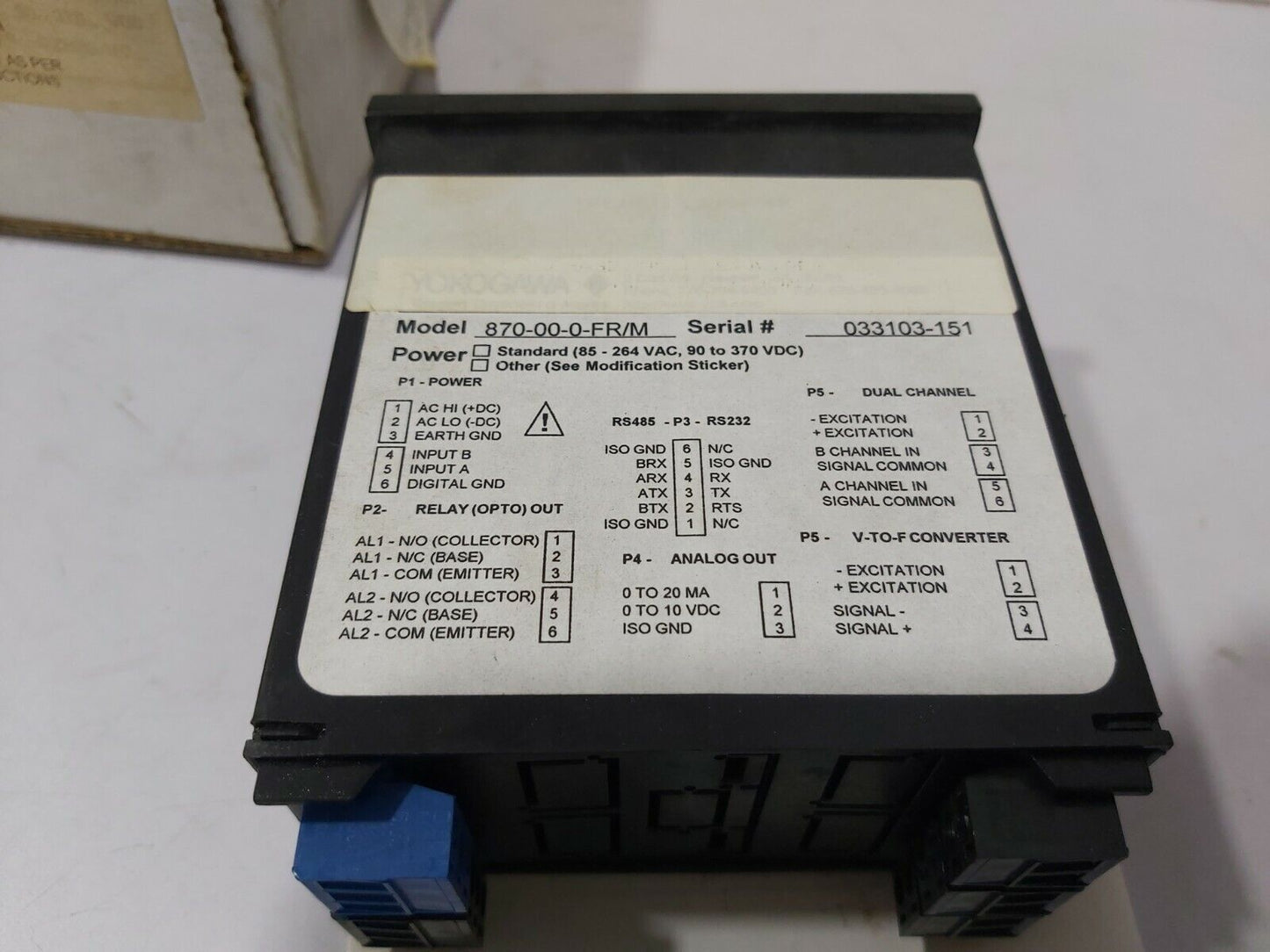 YOKOGAWA 870-00-0-FR/M 800 PLUS UNIVERSAL DIGITAL COUNTER 870000FRM