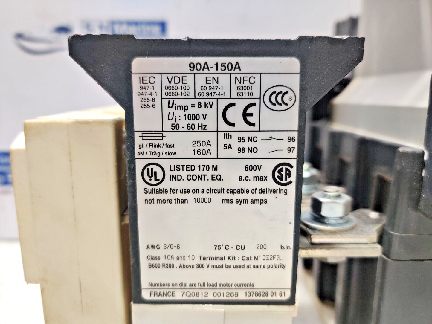 Telemecanique LC1 F150 Contactor 3Phase With LR9 F 5369 And LA9 F 103