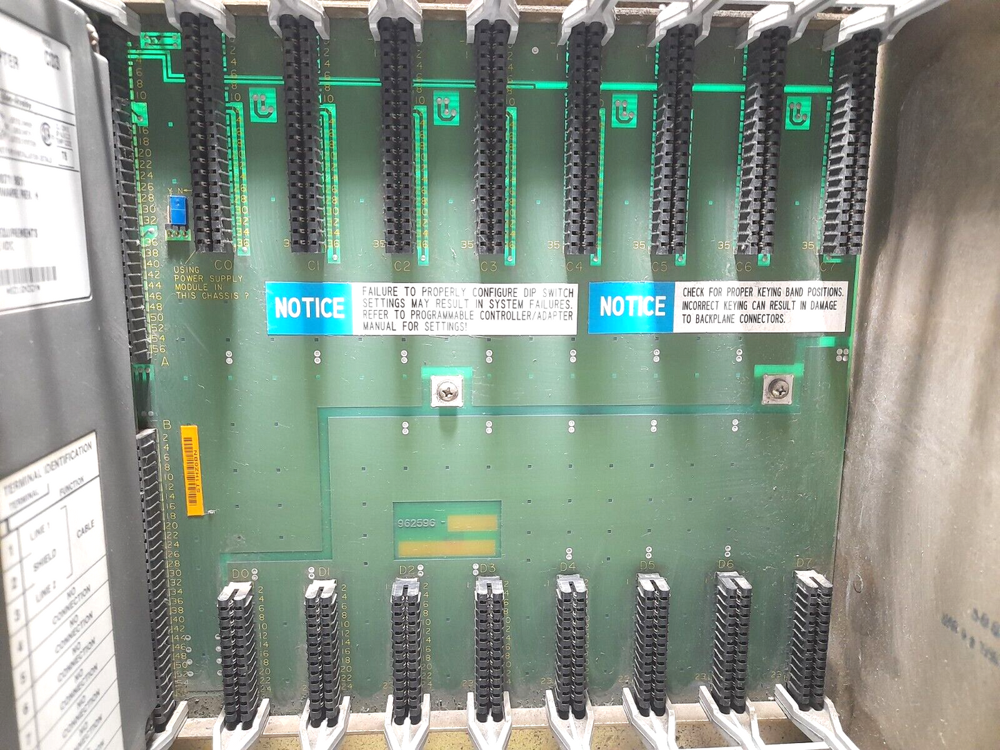 Allen Bradley 1771-ASB E Remote I/O Adapter Module With 1771-A2B B 8 Slot I/O Ch