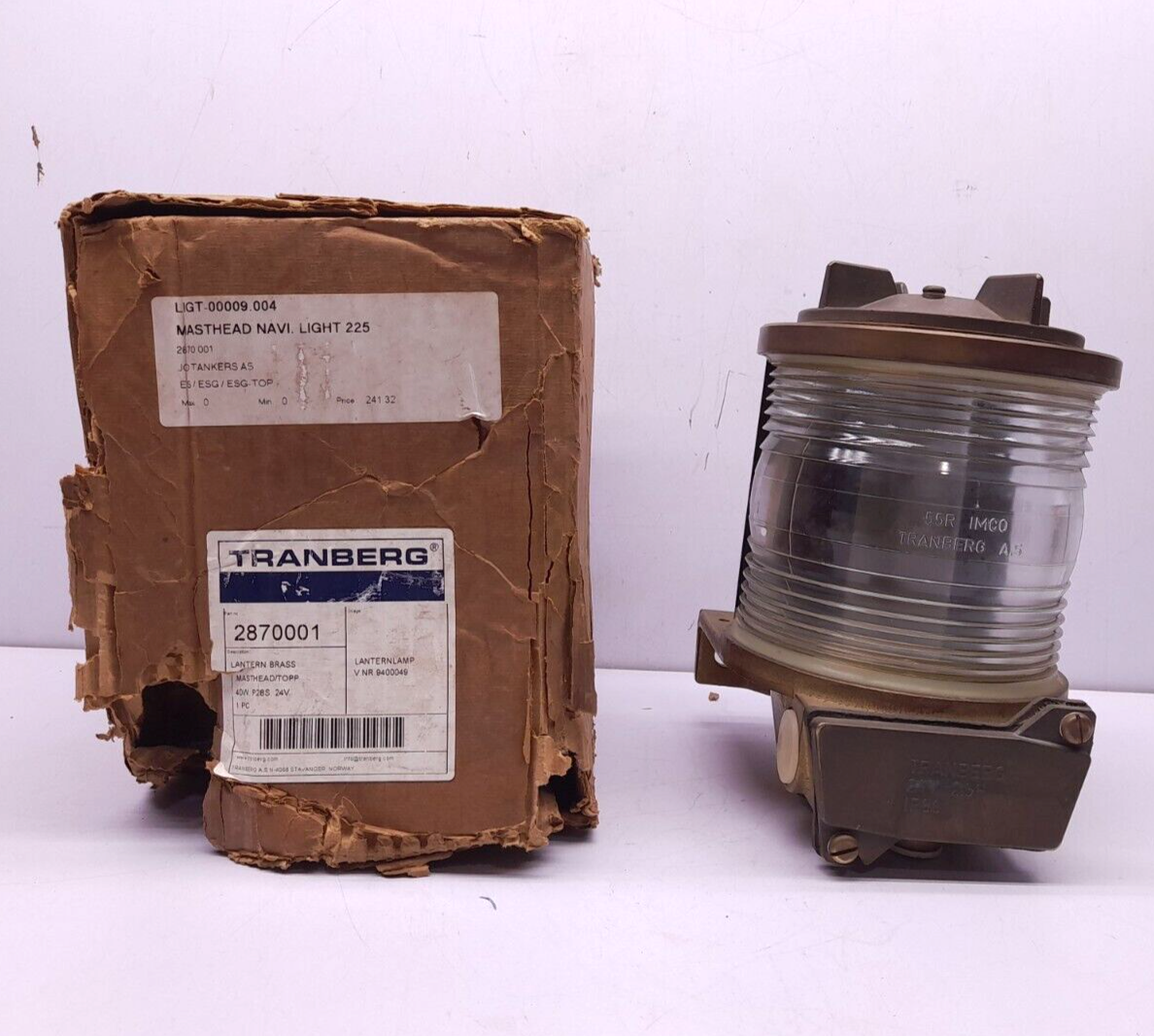 Tranberg 2870001 Lantern Brass Masthead/Topp 40W P28S 24V