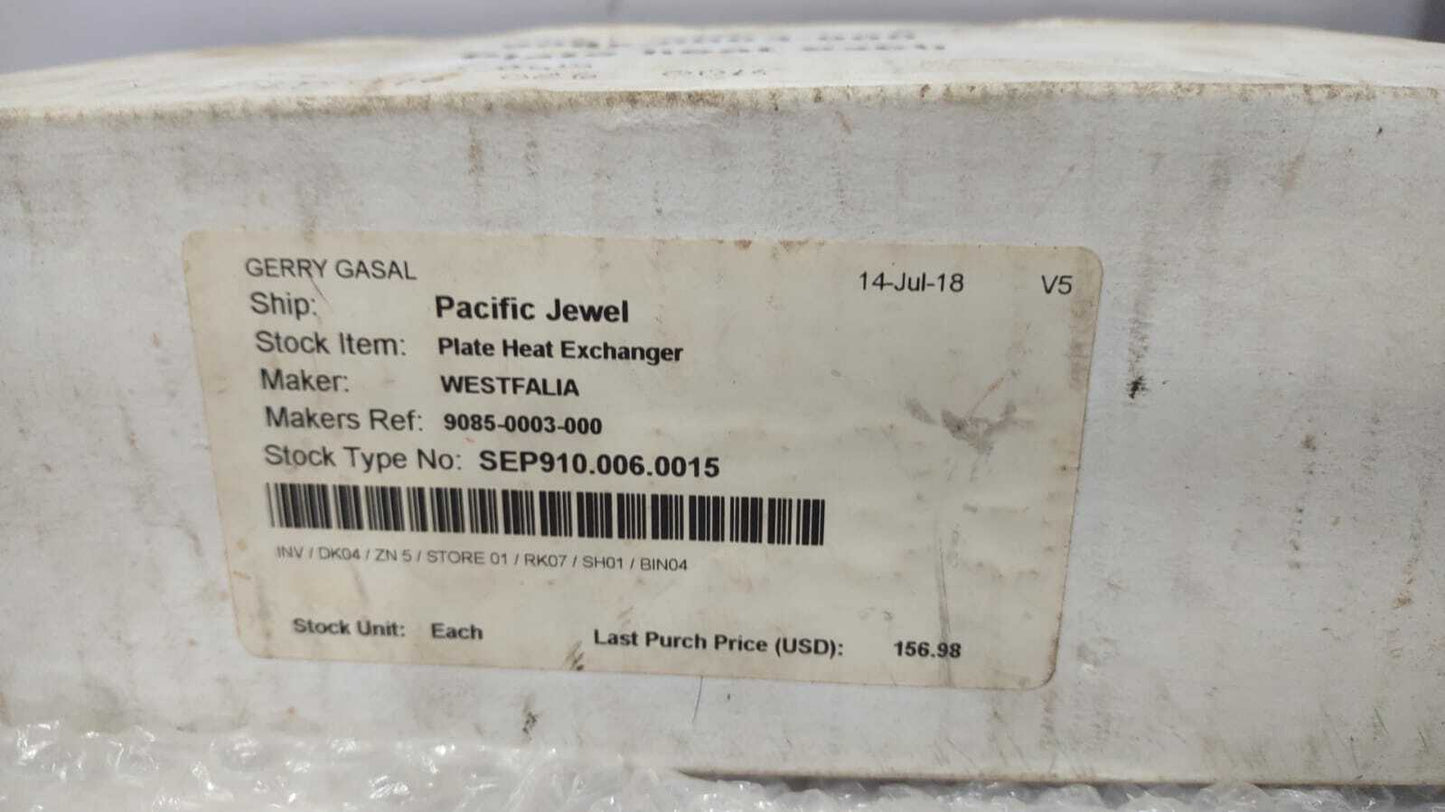 Westfalia 9085-0003-000 Heat Exchanger Plate Kelvion WP 1-10E