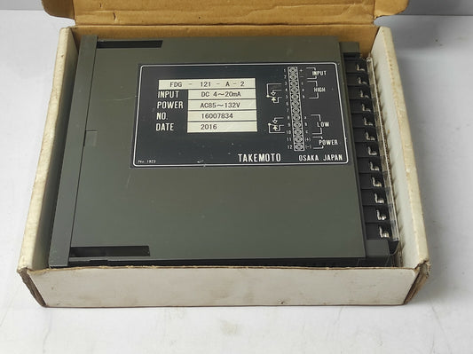 Takemoto FDG-121-A-2 FDG121A2 Input DC 4~20mA Power AC85~132V 0-5 M