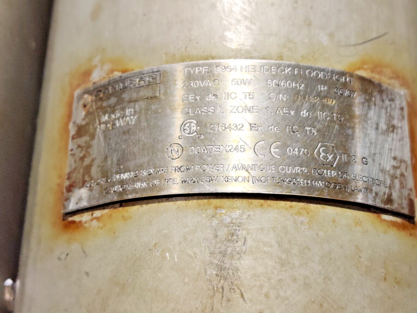 Tranberg 9964 Helideck Flood Light 230VAC 50W 50/60Hz