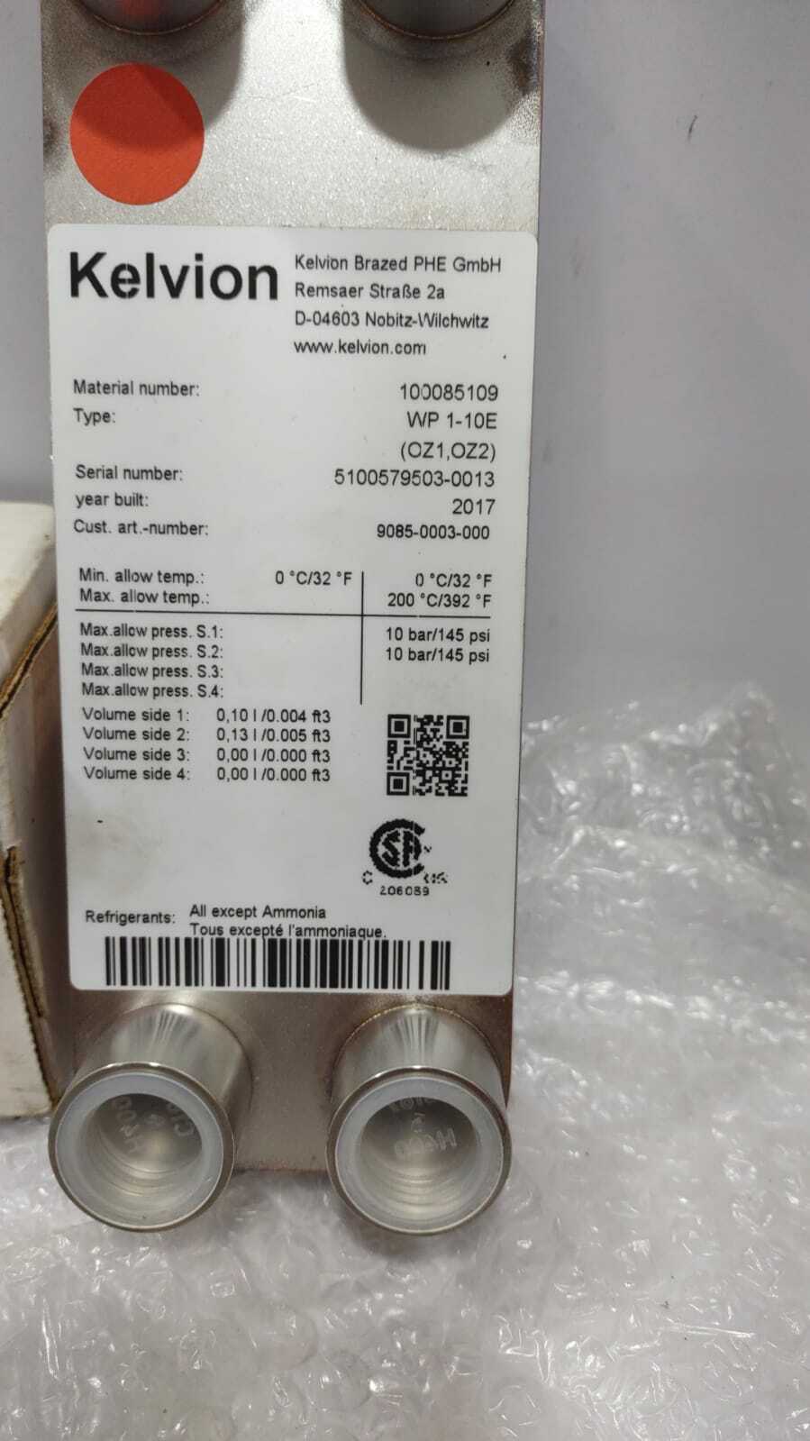 Westfalia 9085-0003-000 Heat Exchanger Plate Kelvion WP 1-10E