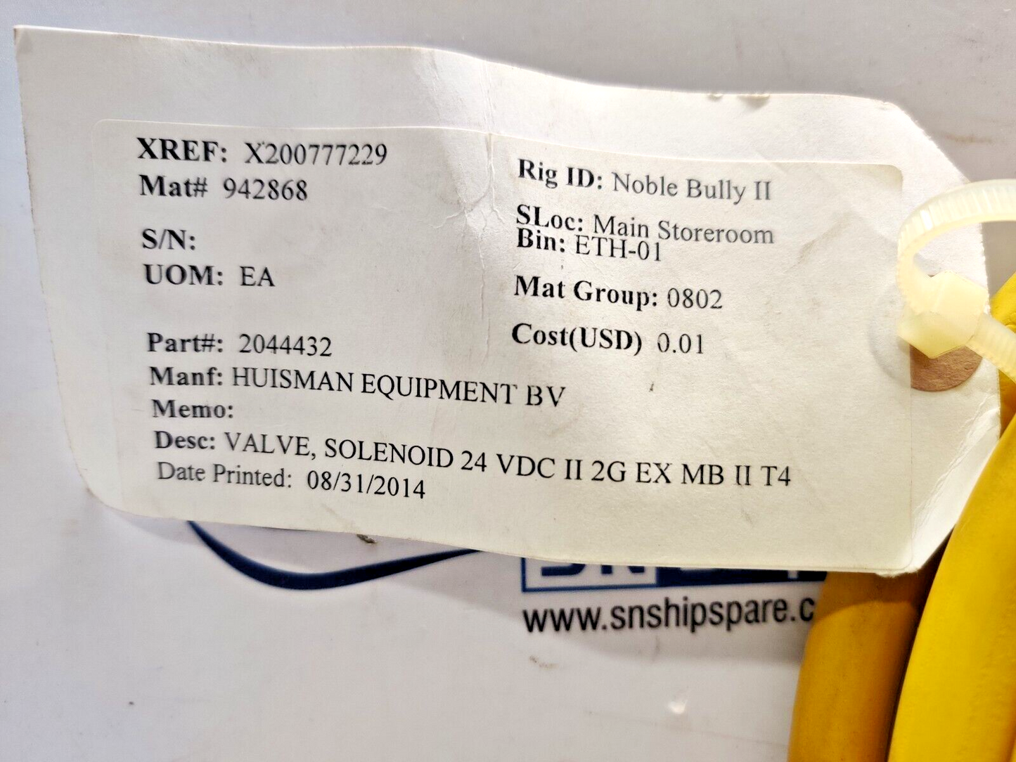 Thomas Magnete 8560105 Solenoid Valve 24VDC II 2G EX MB II T4 Huisman 2044432