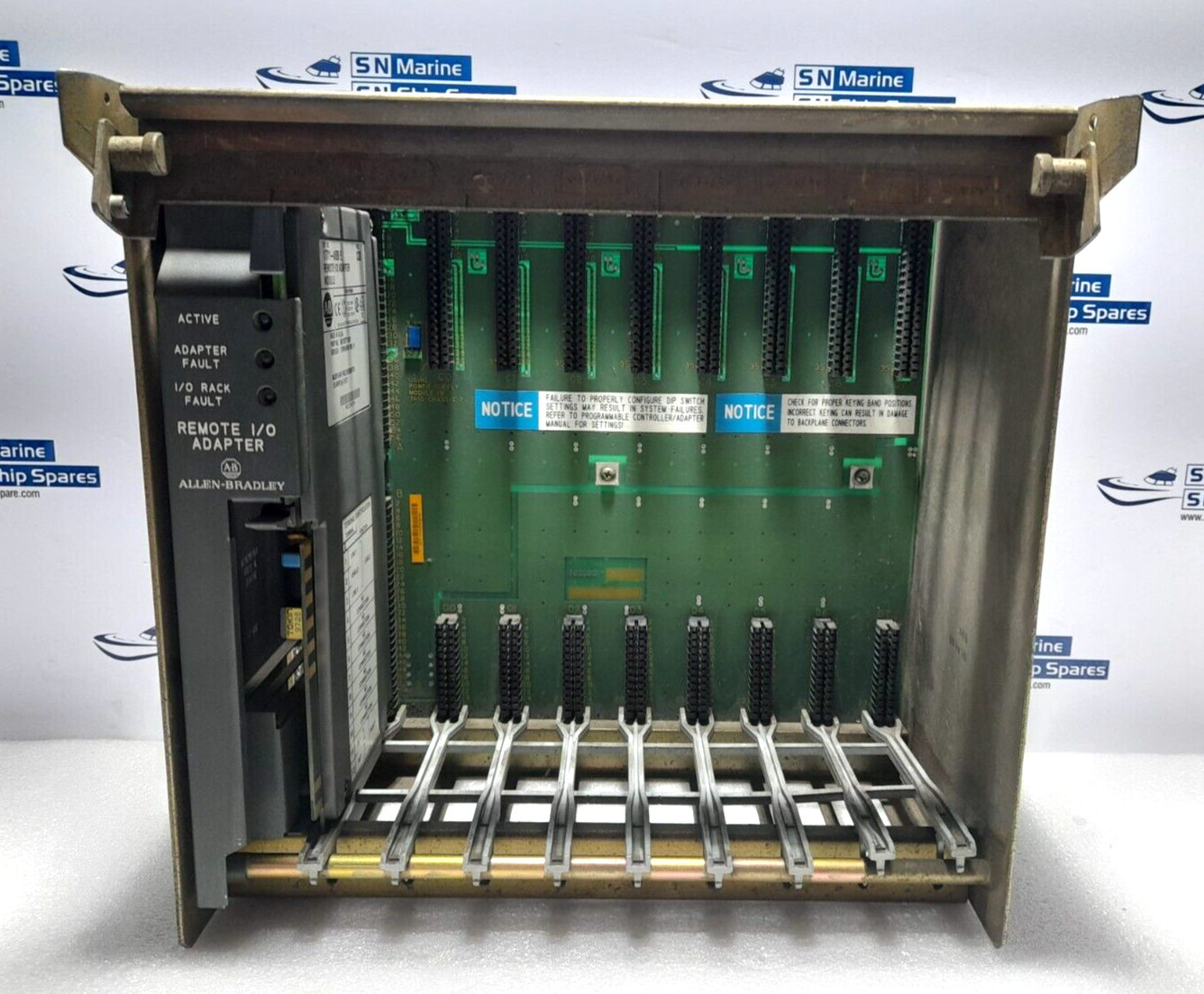 Allen Bradley 1771-ASB E Remote I/O Adapter Module With 1771-A2B B 8 Slot I/O Ch