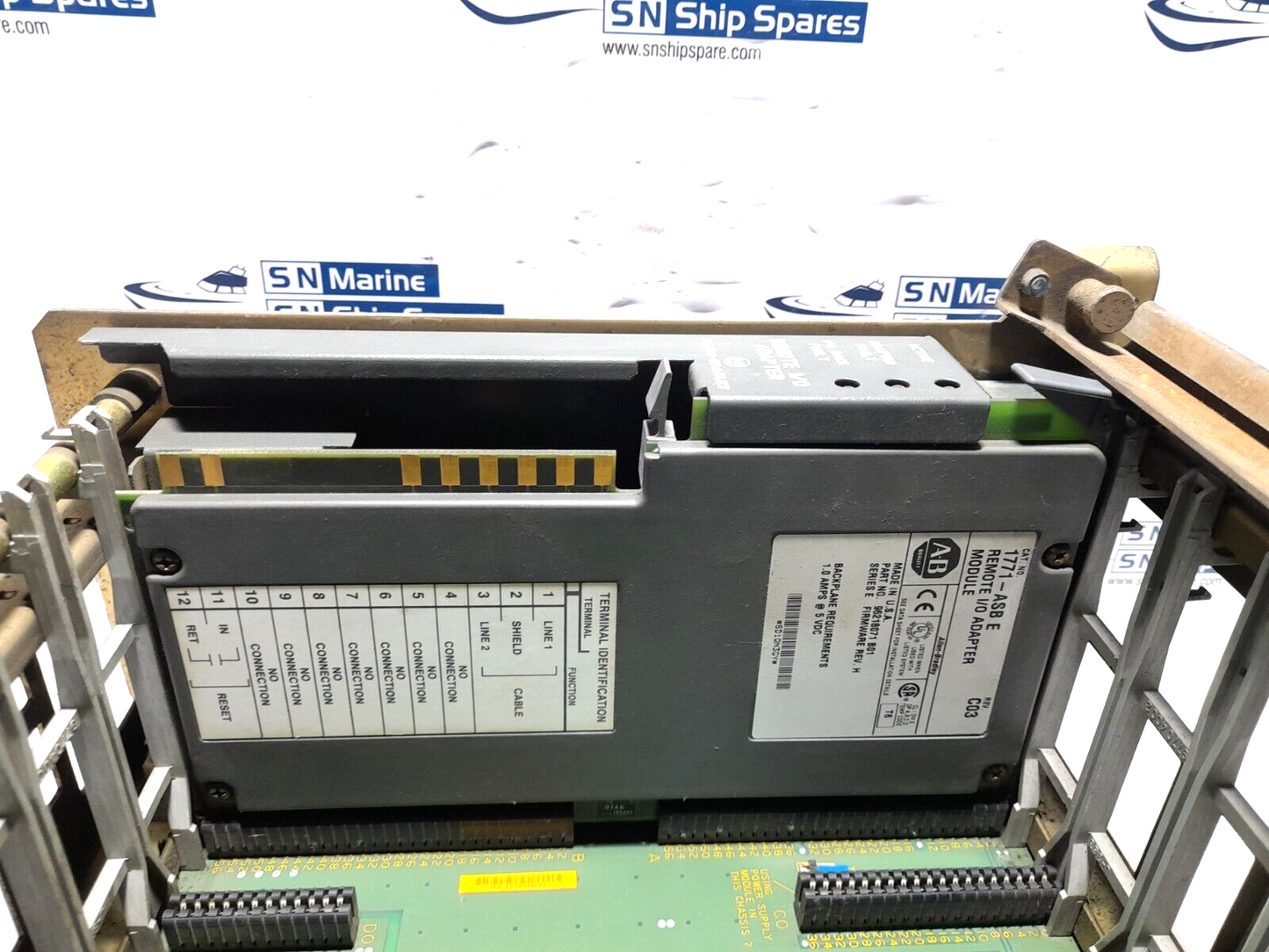 Allen Bradley 1771-ASB E Remote I/O Adapter Module With 1771-A2B B 8 Slot I/O Ch