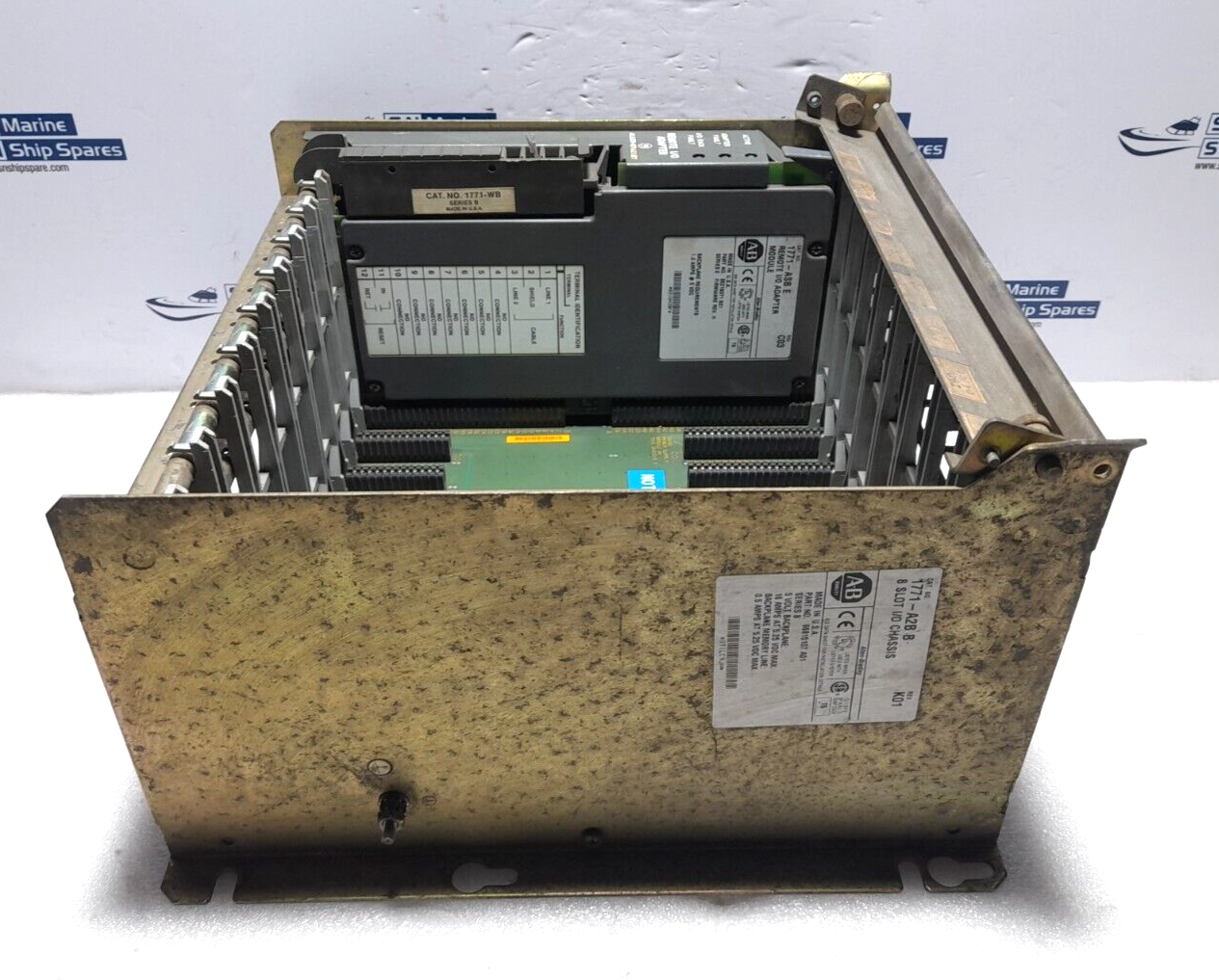 Allen Bradley 1771-ASB E Remote I/O Adapter Module With 1771-A2B B 8 Slot I/O Ch